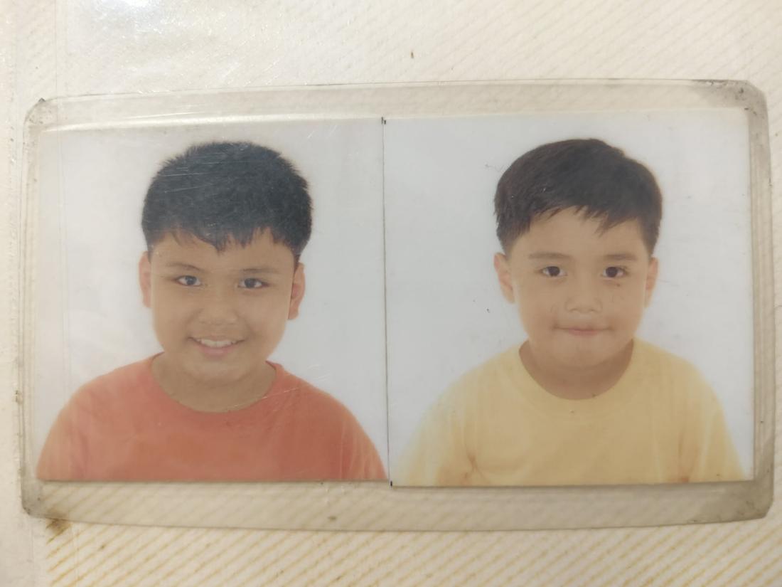 Gabby and Josh as kids, side by side in ID photos